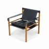 sirocco black leather safari chair arne norell furniture